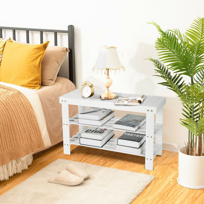 3-Tier Bamboo Shoe Bench for Entryway