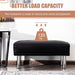 Leather Tufted Upholstered Ottoman Bench for Living Room Entryway