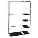 67" Portable Clothes Wardrobe – Fabric Closet with Hanging Rod (Black)