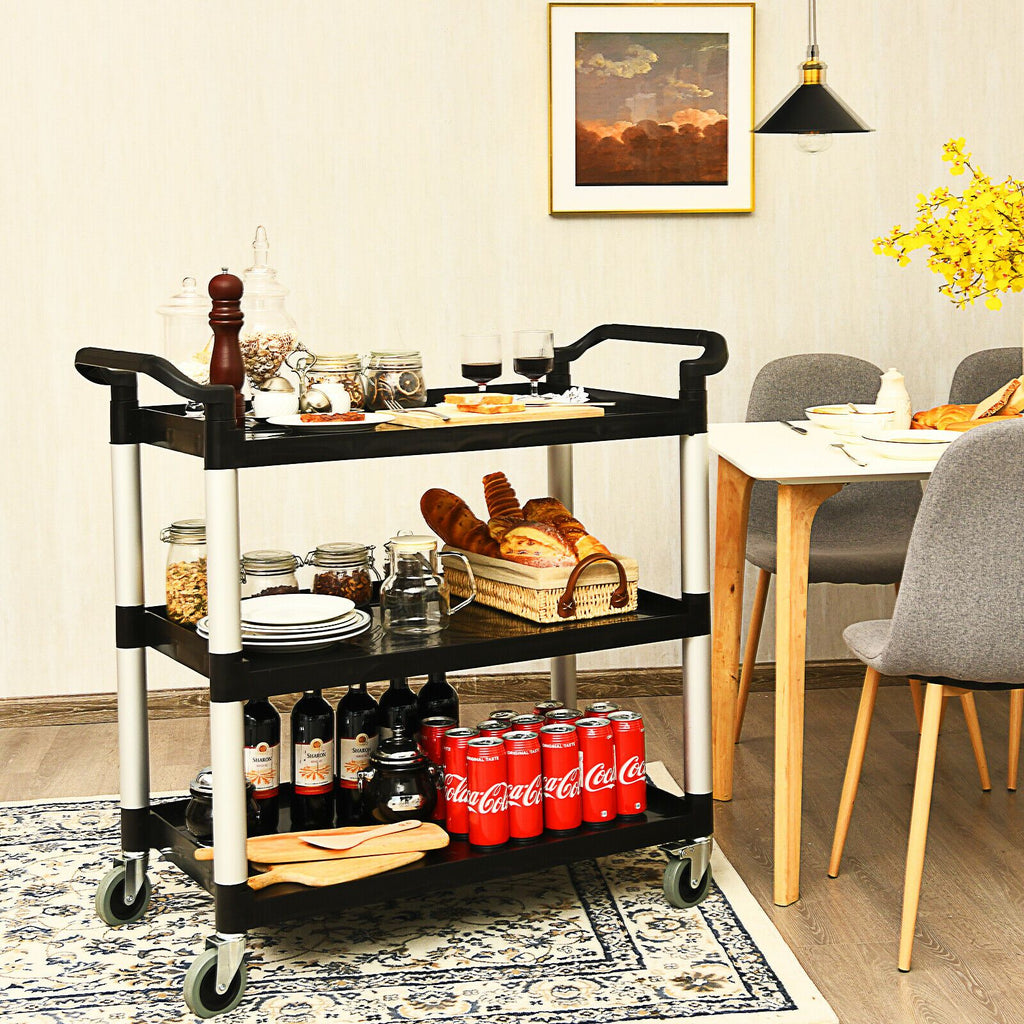 3-Tier Multifunctional Utility Cart with Flexible Wheels