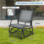 Glider Rocking Chair – Outdoor Swing Seat with Steel Frame & Breathable Fabric