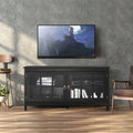 Modern Wooden TV Stand with Tempered Glass Doors for Tvs up to 50''