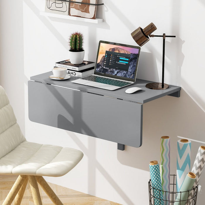 80 X 60 Cm Wall Mounted Folding Table Drop-Leaf Floating Writing Desk