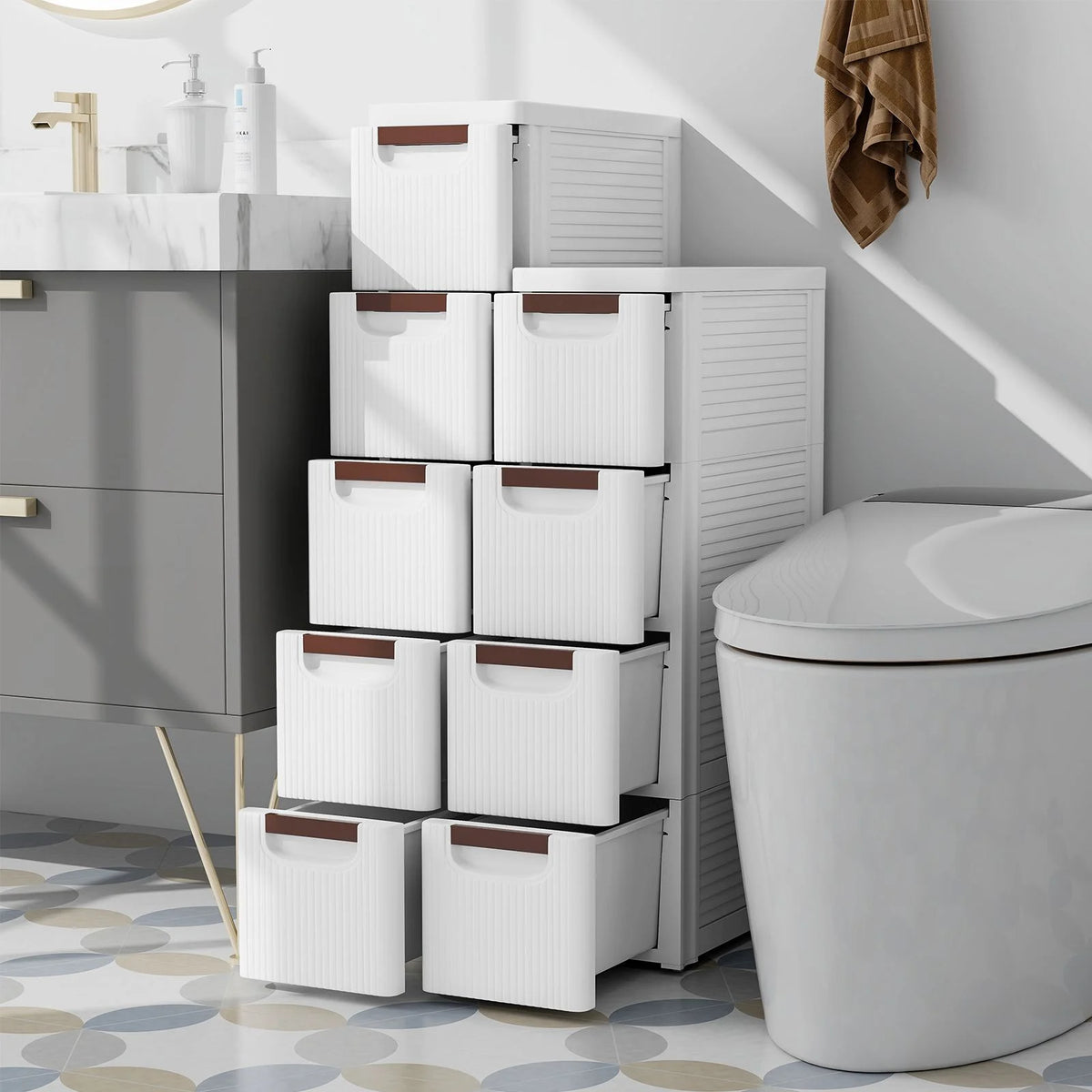 3/4/5-Drawer Narrow Storage Cabinet for Small Space