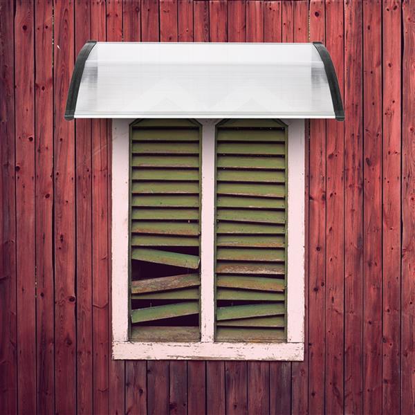 120x80cm Door Canopy – Outdoor Rain Cover Awning for Front Door, Window or Patio (White/Black)