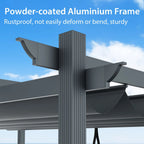 3x4m Outdoor Retractable Pergola with Adjustable Sun Shade Canopy