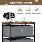 4-Tier Fabric Dresser with Drawers and Metal Frame