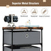 4-Tier Fabric Dresser with Drawers and Metal Frame