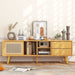 Bamboo TV Stand Modern Console Table for TV up to 65 Inch