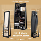 3-In-1 Mirrored Jewellery Armoire with Display Shelves