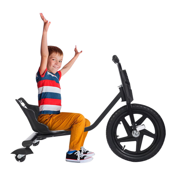 SEDOL 16-Inch Drift Scooter Trike – Kids 360° Rotating Pedal Drift Bike with Adjustable Seat, Rear Wheel Lights & Stable Design for Ages 6+