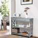 3-Tier Console Table with 1 Drawer and 2 Storage Shelves