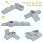 SEDOL 5-Piece Luxury Sherpa Soft Play Set | Toddler Indoor Climbing Foam Blocks with Ball Pit, Slide & Ladder | Machine-Washable Designer Sensory Gym for Active Play & Coordination