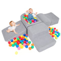 SEDOL 5-Piece Luxury Sherpa Soft Play Set | Toddler Indoor Climbing Foam Blocks with Ball Pit, Slide & Ladder | Machine-Washable Designer Sensory Gym for Active Play & Coordination