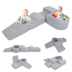 SEDOL 5-Piece Luxury Sherpa Soft Play Set | Toddler Indoor Climbing Foam Blocks with Ball Pit, Slide & Ladder | Machine-Washable Designer Sensory Gym for Active Play & Coordination
