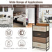 Vertical Dresser Storage Tower with Wooden Top and 5 Drawers
