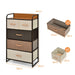 Vertical Dresser Storage Tower with Wooden Top and 5 Drawers