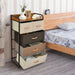 Vertical Dresser Storage Tower with Wooden Top and 5 Drawers