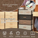Vertical Dresser Storage Tower with Wooden Top and 5 Drawers