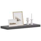 SEDOL Floating Wall Shelf Dark Grey Wooden Storage Rack for Books CD Display Floating Bookshelf for Kitchen Living Room Bedroom Wall Decor Home Office Organizer