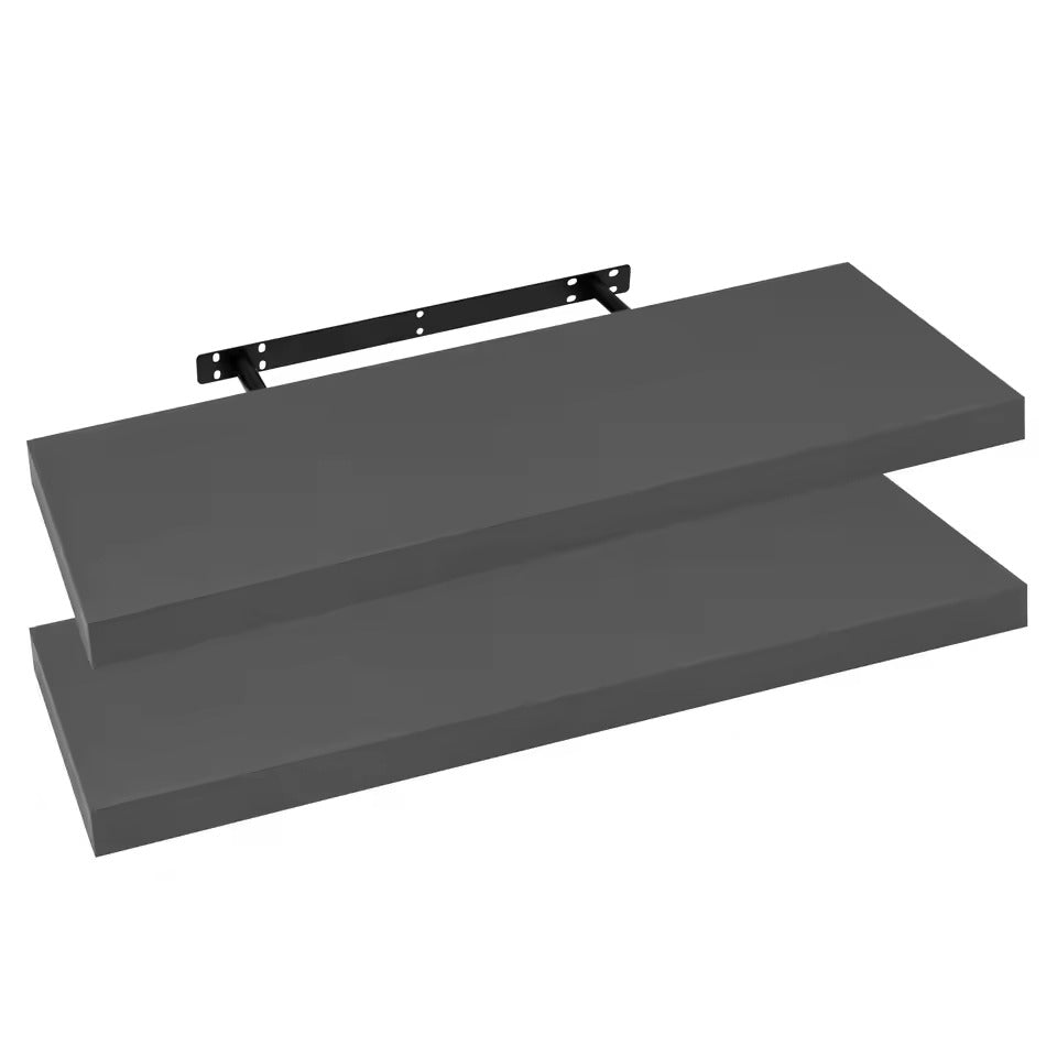 SEDOL Floating Wall Shelf Dark Grey Wooden Storage Rack for Books CD Display Floating Bookshelf for Kitchen Living Room Bedroom Wall Decor Home Office Organizer