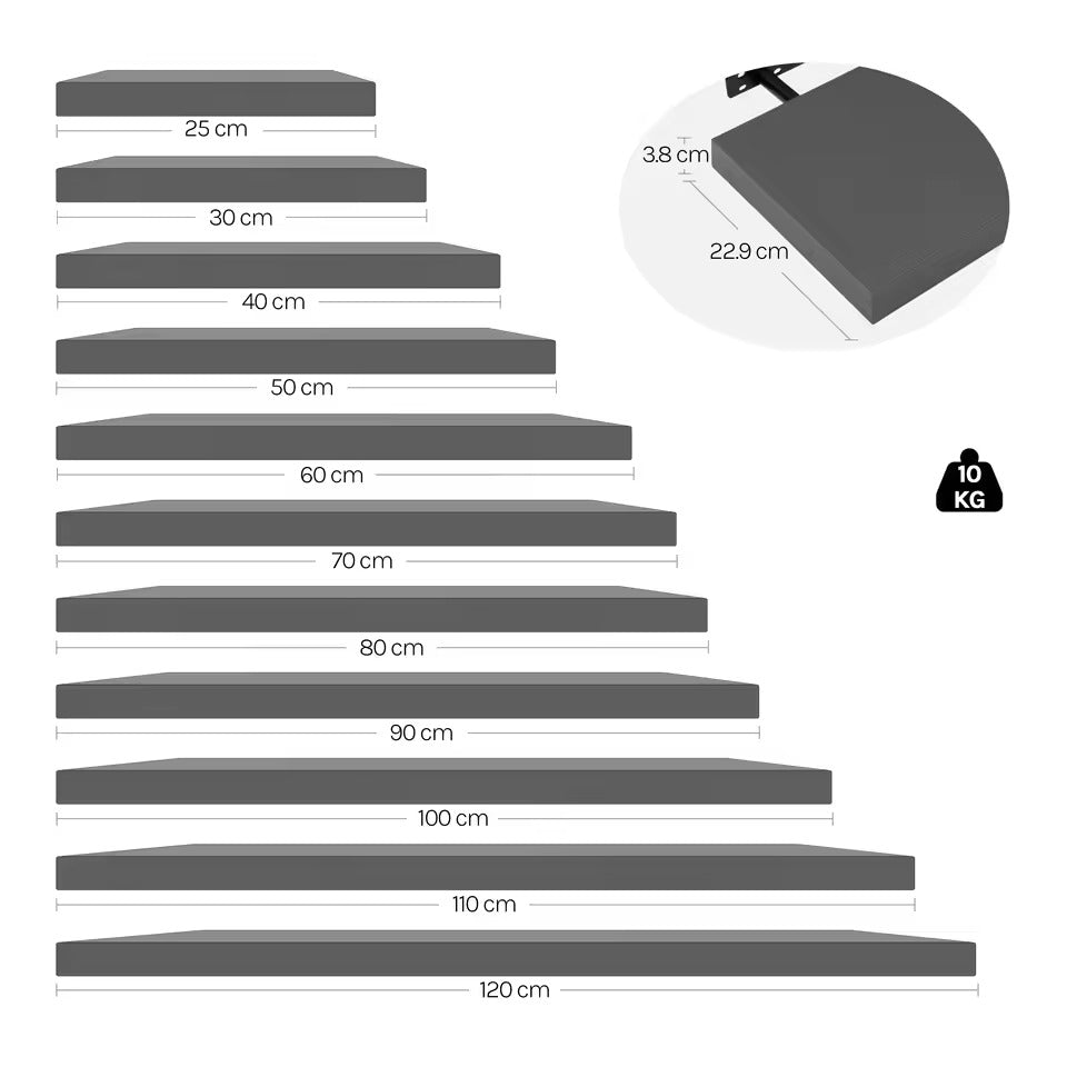SEDOL Floating Wall Shelf Dark Grey Wooden Storage Rack for Books CD Display Floating Bookshelf for Kitchen Living Room Bedroom Wall Decor Home Office Organizer
