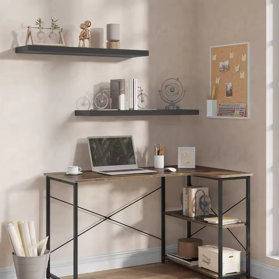 SEDOL Floating Wall Shelf Dark Grey Wooden Storage Rack for Books CD Display Floating Bookshelf for Kitchen Living Room Bedroom Wall Decor Home Office Organizer