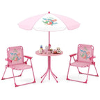 SEDOL 4-Piece Portable Kids Picnic Table & Folding Chair Set | Height-Adjustable Sun Umbrella | Heavy-Duty 75KG Capacity Chairs with Safety Locks | Weatherproof HDPE Tabletop for Beach, Park & Garden