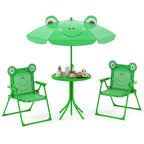 SEDOL 4-Piece Portable Kids Picnic Table & Folding Chair Set | Height-Adjustable Sun Umbrella | Heavy-Duty 75KG Capacity Chairs with Safety Locks | Weatherproof HDPE Tabletop for Beach, Park & Garden