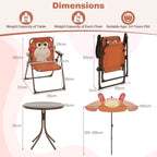SEDOL 4-Piece Portable Kids Picnic Table & Folding Chair Set | Height-Adjustable Sun Umbrella | Heavy-Duty 75KG Capacity Chairs with Safety Locks | Weatherproof HDPE Tabletop for Beach, Park & Garden