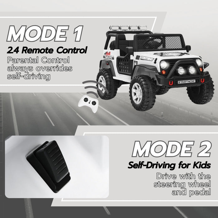 kids ride-on truck with remote control (white) - sedol (3)