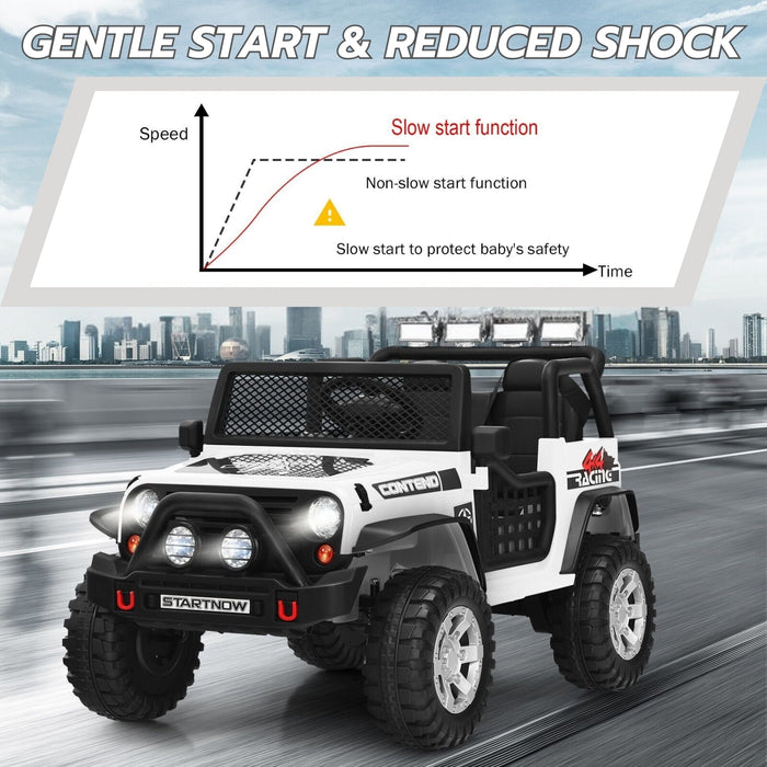 kids ride-on truck with remote control (white) - sedol (5)