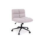 SEDOL Modern Cross-Legged Office Chair with Wheels | Extra-Wide U-Shaped Swivel Task Chair | Textured Lamb Fleece Armless Desk Chair with 120° Rocking & 160kg Capacity