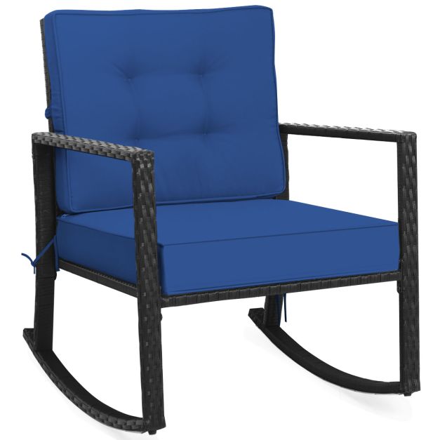 SEDOL Heavy-Duty Outdoor Wicker Rocking Chair | All-Weather PE Rattan Patio Armchair with 13cm Ultra-Thick Cushions | 180KG Capacity Rust-Resistant Frame | Removable Waterproof Covers
