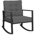SEDOL Heavy-Duty Outdoor Wicker Rocking Chair | All-Weather PE Rattan Patio Armchair with 13cm Ultra-Thick Cushions | 180KG Capacity Rust-Resistant Frame | Removable Waterproof Covers