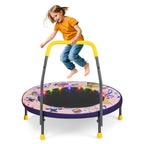 SEDOL 90cm Folding Mini Trampoline for Kids | Silent Springless Rebounder with LED Sensory Lights & Padded Safety Cover | Heavy-Duty Toddler Bouncer with Foam Handle for Indoor and Outdoor Play
