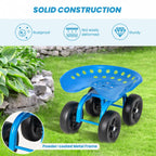 Rolling Garden Work Seat – Height Adjustable 360° Swivel Chair with Wheels & Tool Tray