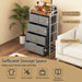 Vertical Dresser Storage Tower with Wooden Top and 5 Drawers