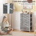 Vertical Dresser Storage Tower with Wooden Top and 5 Drawers